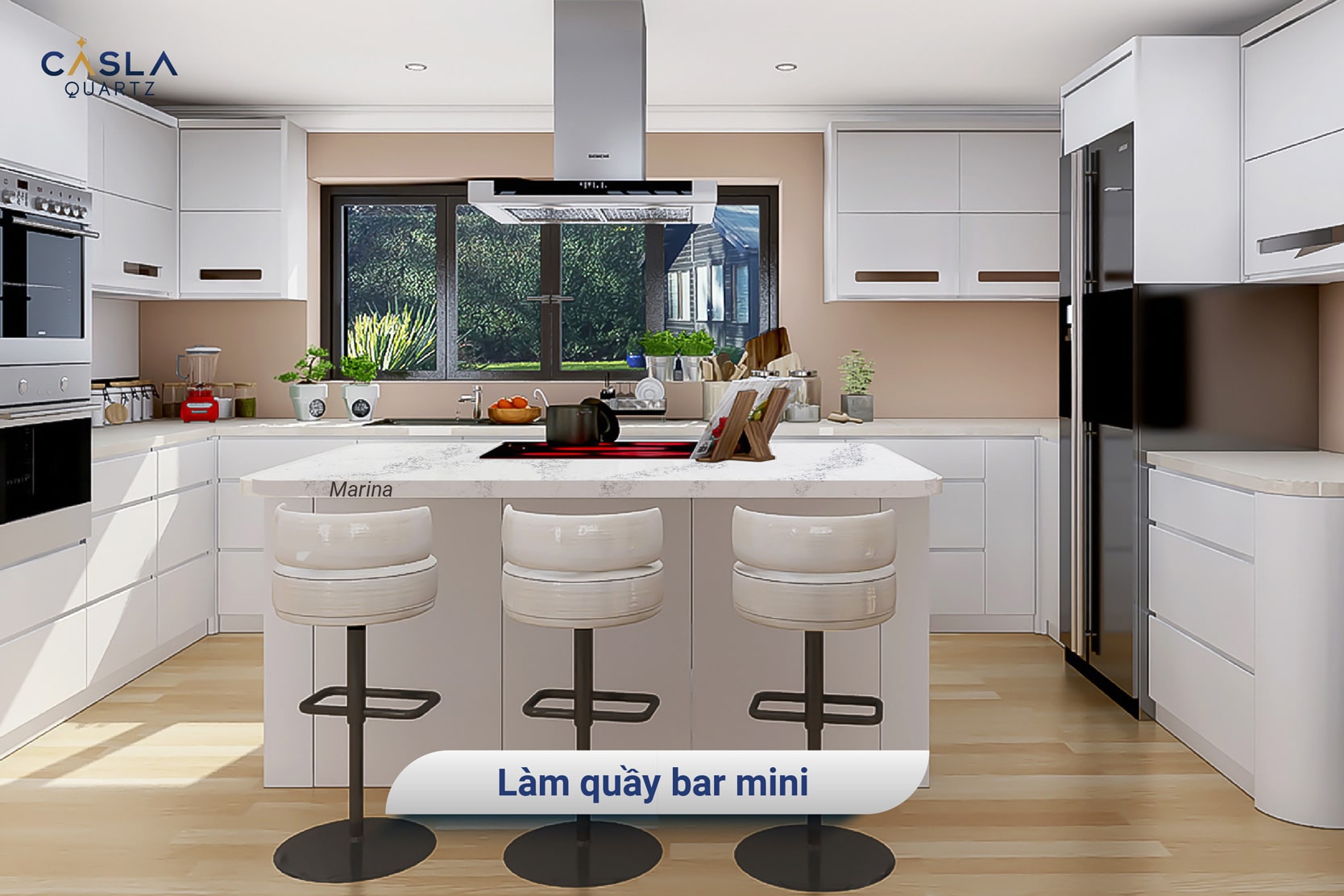 Mẹo thiết kế thông minh cho nhà bếp diện tích nhỏ: Quầy bar mini